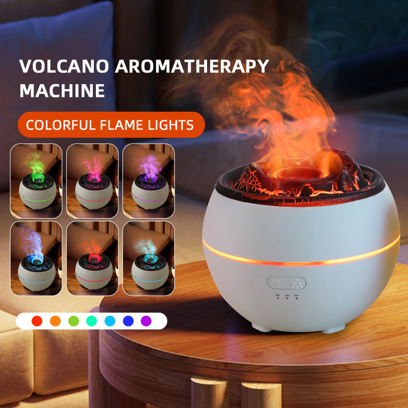 Ecoluxe™ | Flame Mist Aroma Diffuser | LED Fire Simulation Humidifier | Essential Oil Diffuser with Cool Mist & USB Power | Stress Relief Desk Decor