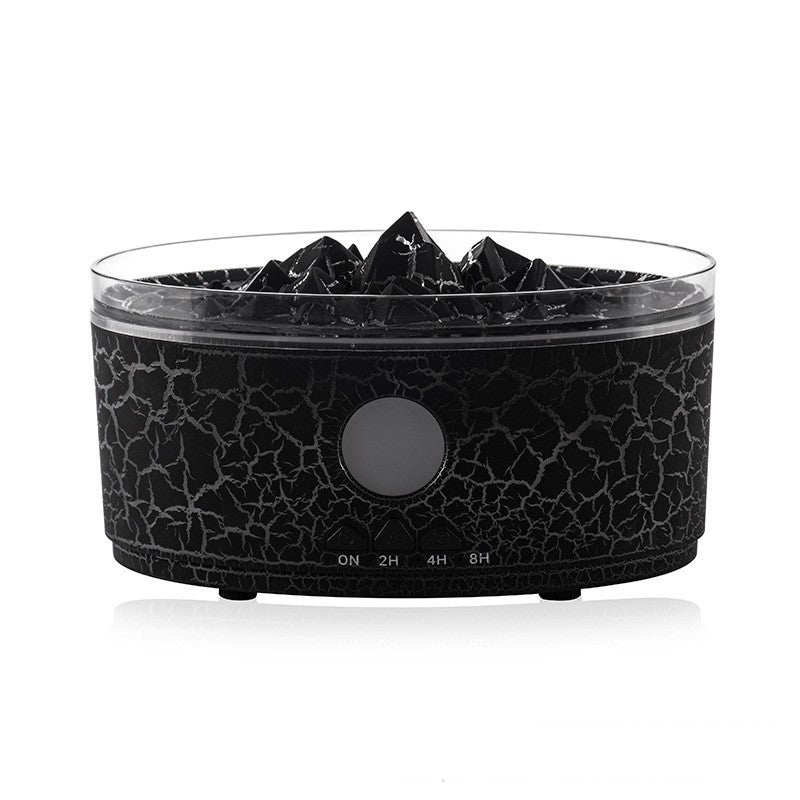 Ecoluxe™ | Volcano Aromatherapy Diffuser | LED Mist Humidifier with Mountain Design | Desktop Cool Mist Essential Oil Diffuser | Crackle Texture Finish