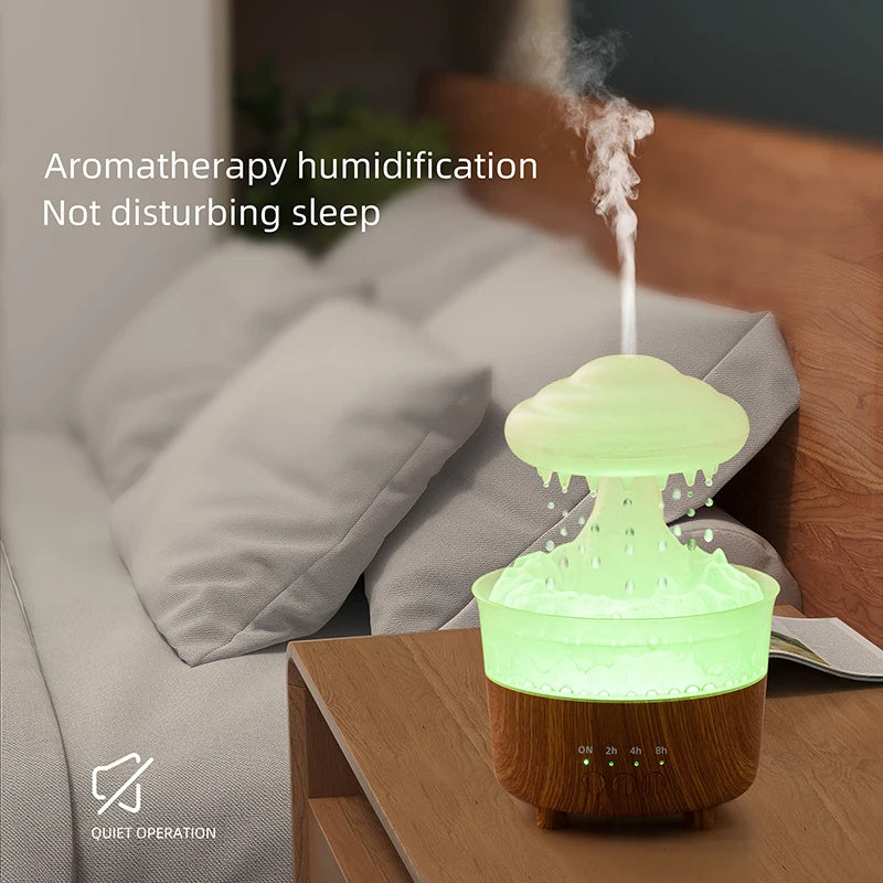 Ecoluxe™ Rain Cloud Humidifier | LED Ambient Lamp | Soothing Rainfall Mist | USB Powered & Ultra Quiet
