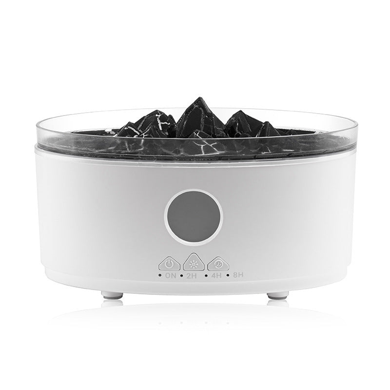 Ecoluxe™ | Volcano Aromatherapy Diffuser | LED Mist Humidifier with Mountain Design | Desktop Cool Mist Essential Oil Diffuser | Crackle Texture Finish