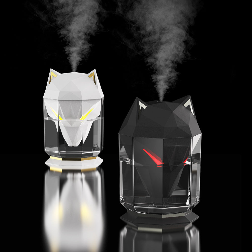 Ecoluxe™ | War Wolf Ultrasonic Air Humidifier | Colorful LED Lights | Nano Mist Air Diffuser | USB Powered | Desktop Cool Mist Spray