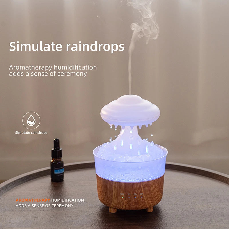 Ecoluxe™ Rain Cloud Humidifier | LED Ambient Lamp | Soothing Rainfall Mist | USB Powered & Ultra Quiet