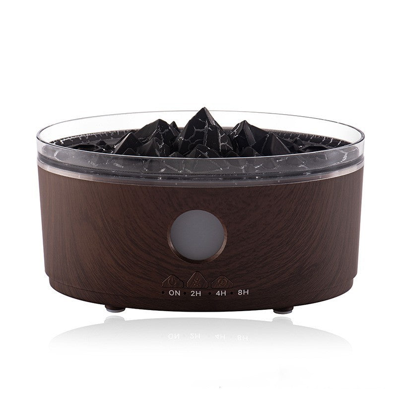 Ecoluxe™ | Volcano Aromatherapy Diffuser | LED Mist Humidifier with Mountain Design | Desktop Cool Mist Essential Oil Diffuser | Crackle Texture Finish