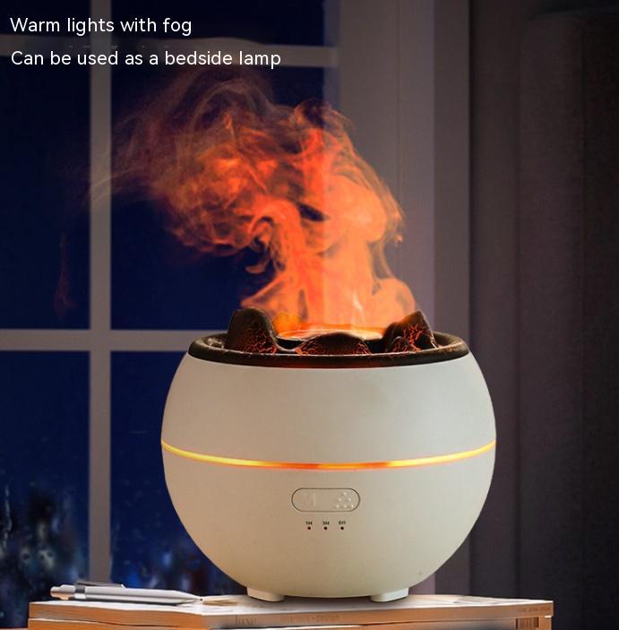 Ecoluxe™ | Flame Mist Aroma Diffuser | LED Fire Simulation Humidifier | Essential Oil Diffuser with Cool Mist & USB Power | Stress Relief Desk Decor