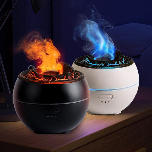 Ecoluxe™ | Flame Mist Aroma Diffuser | LED Fire Simulation Humidifier | Essential Oil Diffuser with Cool Mist & USB Power | Stress Relief Desk Decor