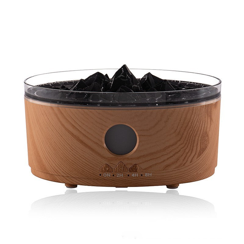 Ecoluxe™ | Volcano Aromatherapy Diffuser | LED Mist Humidifier with Mountain Design | Desktop Cool Mist Essential Oil Diffuser | Crackle Texture Finish