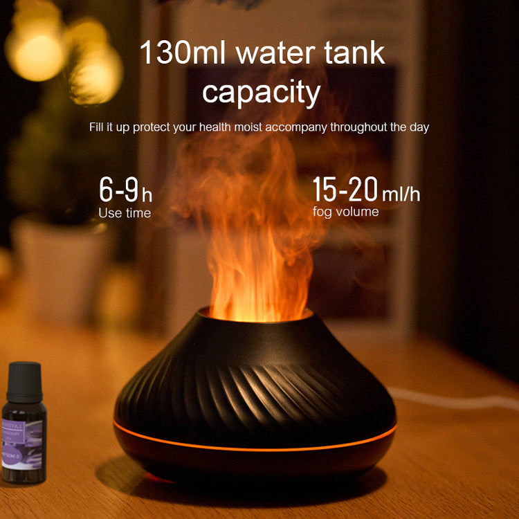 Ecoluxe™ | RGB Flame Aroma Diffuser | 3D Fire Mist Humidifier | 130ML Cool Mist Essential Oil Diffuser | Smart Color-Changing LED | Volcano Flame Effect