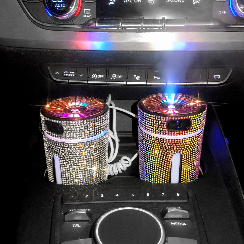 Ecoluxe™ | Diamond Car Humidifier | LED Light USB Diffuser | Luxury Auto Air Purifier | Aromatherapy Mist Freshener | For Car & Travel