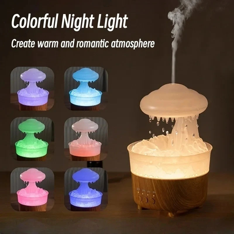 Ecoluxe™ Rain Cloud Humidifier | LED Ambient Lamp | Soothing Rainfall Mist | USB Powered & Ultra Quiet
