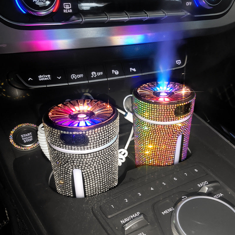 Ecoluxe™ | Diamond Car Humidifier | LED Light USB Diffuser | Luxury Auto Air Purifier | Aromatherapy Mist Freshener | For Car & Travel