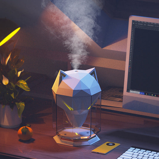 Ecoluxe™ | War Wolf Ultrasonic Air Humidifier | Colorful LED Lights | Nano Mist Air Diffuser | USB Powered | Desktop Cool Mist Spray