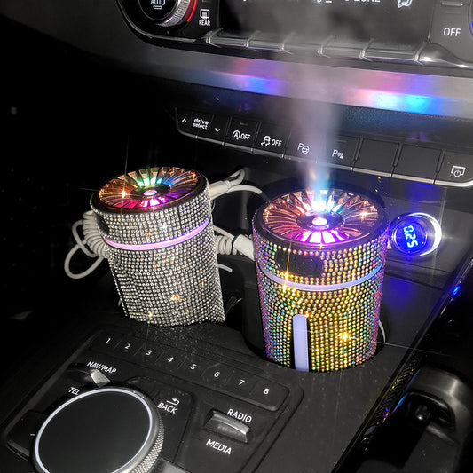 Ecoluxe™ | Diamond Car Humidifier | LED Light USB Diffuser | Luxury Auto Air Purifier | Aromatherapy Mist Freshener | For Car & Travel