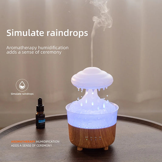 Ecoluxe™ Rain Cloud Humidifier | LED Ambient Lamp | Soothing Rainfall Mist | USB Powered & Ultra Quiet